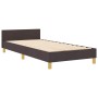 Estructura de cama con cabecera Marrón oscuro 90 x 190 cm tela