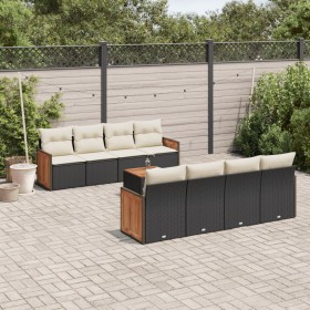 Set de sofás de jardín 8 piezas y cojines ratán sintético negro de , Conjuntos de jardín - Ref: Foro24-3259900, Precio: 544,4...