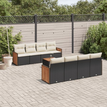 8-teiliges Gartensofa-Set und schwarze synthetische Rattankissen von , Gartensets - Ref: Foro24-3259900, Preis: 544,40 €, Rab...