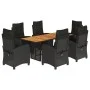 7-piece garden dining set and black synthetic rattan cushions by , Garden sets - Ref: Foro24-3212707, Price: 959,08 €, Discou...