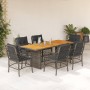 Garden dining set 7 pieces and gray synthetic rattan cushions by , Garden sets - Ref: Foro24-3212074, Price: 746,64 €, Discou...