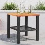 Mesa de jardín ratán sintético madera acacia negro 40x40x42 cm de , Mesas de jardín - Ref: Foro24-366263, Precio: 47,98 €, De...