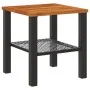 Mesa de jardín ratán sintético madera acacia negro 40x40x42 cm de , Mesas de jardín - Ref: Foro24-366263, Precio: 47,98 €, De...