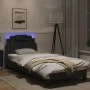 Bed frame with LED lights black synthetic leather 80x200 cm by , Beds and slatted bases - Ref: Foro24-3213980, Price: 136,77 ...