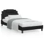Bed frame with LED lights black synthetic leather 100x200 cm by , Beds and slatted bases - Ref: Foro24-3214001, Price: 126,86...