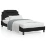 Estructura cama con luces LED cuero sintético negro 100x200 cm de , Camas y somieres - Ref: Foro24-3214001, Precio: 128,56 €,...