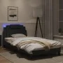 Bed frame with LED lights black synthetic leather 100x200 cm by , Beds and slatted bases - Ref: Foro24-3214001, Price: 126,86...