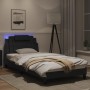 Estructura cama con luces LED cuero sintético negro 100x200 cm de , Camas y somieres - Ref: Foro24-3214001, Precio: 128,56 €,...