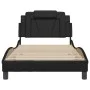 Estructura cama con luces LED cuero sintético negro 100x200 cm de , Camas y somieres - Ref: Foro24-3214001, Precio: 126,83 €,...