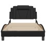 Estructura cama con luces LED cuero sintético negro 100x200 cm de , Camas y somieres - Ref: Foro24-3214001, Precio: 128,56 €,...