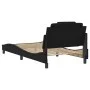 Bed frame with LED lights black synthetic leather 100x200 cm by , Beds and slatted bases - Ref: Foro24-3214001, Price: 126,86...