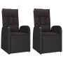 Reclining garden armchairs with cushions 2 pcs black PE rattan by , Garden chairs - Ref: Foro24-319545, Price: 303,12 €, Disc...