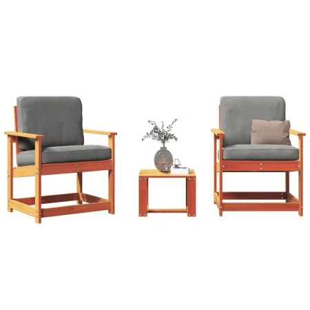 Gartenmöbel-Set 3-teilig, massives Kiefernholz, wachsbraun von , Gartenstühle - Ref: Foro24-844663, Preis: 115,69 €, Rabatt: %
