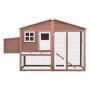 Chicken coop with nesting box solid mocha and white fir wood by vidaXL, Cages and habitats for small animals - Ref: Foro24-17...