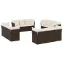 Garden sofa and cushion set 12 pieces brown synthetic rattan by , Garden sets - Ref: Foro24-3217333, Price: 886,62 €, Discoun...