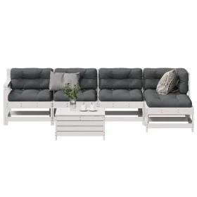 6-piece garden furniture set with solid white pine wood cushions by , Garden sets - Ref: Foro24-3250981, Price: 484,93 €, Dis...