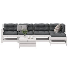 Set muebles jardín 6 pzas con cojines madera maciza pino blanco de , Conjuntos de jardín - Ref: Foro24-3250981, Precio: 490,9...