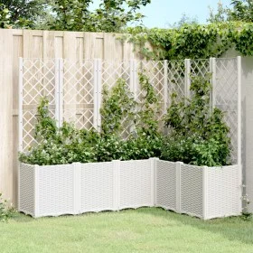 Planter with white PP trellis 160x120x140 cm by , Pots and planters - Ref: Foro24-367879, Price: 267,87 €, Discount: %