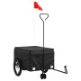 Black iron bicycle trailer 45 kg by , Bicycle trailers - Ref: Foro24-94108, Price: 81,65 €, Discount: %