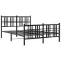 Bed frame with headboard and footboard black metal 120x190 cm by , Beds and slatted bases - Ref: Foro24-376339, Price: 100,15...