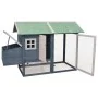 Solid pine and gray fir wood chicken coop 170x81x110 cm by vidaXL, Cages and habitats for small animals - Ref: Foro24-170861,...