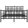 Bed frame with headboard and footboard black metal 120x190 cm by , Beds and slatted bases - Ref: Foro24-376339, Price: 100,15...