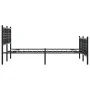 Bed frame with headboard and footboard black metal 120x190 cm by , Beds and slatted bases - Ref: Foro24-376339, Price: 100,15...