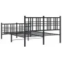 Bed frame with headboard and footboard black metal 120x190 cm by , Beds and slatted bases - Ref: Foro24-376339, Price: 100,15...