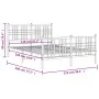 Bed frame with headboard and footboard black metal 120x190 cm by , Beds and slatted bases - Ref: Foro24-376339, Price: 100,15...