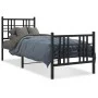 Bettgestell mit Kopfteil und schwarzem Metallfußteil 75x190 cm von , Betten und Lattenroste - Ref: Foro24-376332, Preis: 78,1...