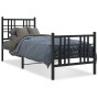 Bettgestell mit Kopfteil und schwarzem Metallfußteil 75x190 cm von , Betten und Lattenroste - Ref: Foro24-376332, Preis: 79,4...