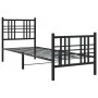 Bed frame with headboard and black metal footboard 75x190 cm by , Beds and slatted bases - Ref: Foro24-376332, Price: 78,12 €...