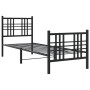Bettgestell mit Kopfteil und schwarzem Metallfußteil 75x190 cm von , Betten und Lattenroste - Ref: Foro24-376332, Preis: 79,4...