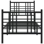 Bed frame with headboard and black metal footboard 75x190 cm by , Beds and slatted bases - Ref: Foro24-376332, Price: 79,30 €...