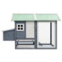 Solid pine and gray fir wood chicken coop 170x81x110 cm by vidaXL, Cages and habitats for small animals - Ref: Foro24-170861,...