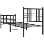 Bed frame with headboard and black metal footboard 75x190 cm by , Beds and slatted bases - Ref: Foro24-376332, Price: 78,12 €...