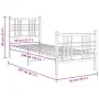 Bed frame with headboard and black metal footboard 75x190 cm by , Beds and slatted bases - Ref: Foro24-376332, Price: 78,12 €...