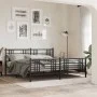 Black metal headboard and footboard bed frame 183x213 cm by , Beds and slatted bases - Ref: Foro24-376347, Price: 129,64 €, D...