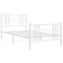 Estructura cama metal con cabecero y pie cama blanca 107x203 cm de , Camas y somieres - Ref: Foro24-376387, Precio: 88,26 €, ...