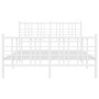 Metallbettgestell mit Kopfteil und weißem Fußteil 140x190 cm von , Betten und Lattenroste - Ref: Foro24-376391, Preis: 107,68...