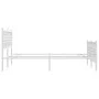 Metal bed frame with headboard and white footboard 140x190 cm by , Beds and slatted bases - Ref: Foro24-376391, Price: 106,25...