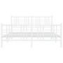 Metal bed frame with headboard and white footboard 150x200 cm by , Beds and slatted bases - Ref: Foro24-376393, Price: 117,61...