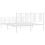 Metal bed frame with headboard and white footboard 150x200 cm by , Beds and slatted bases - Ref: Foro24-376393, Price: 115,97...