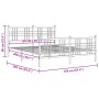 Metal bed frame with headboard and white footboard 150x200 cm by , Beds and slatted bases - Ref: Foro24-376393, Price: 117,61...