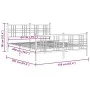 Metal bed frame with headboard and white footboard 150x200 cm by , Beds and slatted bases - Ref: Foro24-376393, Price: 115,97...