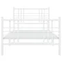 White metal bed frame with headboard and footboard 100x190 cm by vidaXL, Beds and slatted bases - Ref: Foro24-376385, Price: ...