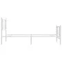 White metal bed frame with headboard and footboard 100x190 cm by vidaXL, Beds and slatted bases - Ref: Foro24-376385, Price: ...