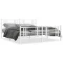 Estructura cama metal con cabecero y estribo blanco 200x200 cm de vidaXL, Camas y somieres - Ref: Foro24-376398, Precio: 144,...
