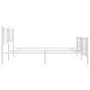 Estructura cama metal con cabecero y estribo blanco 200x200 cm de vidaXL, Camas y somieres - Ref: Foro24-376398, Precio: 144,...