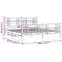 Estructura cama metal con cabecero y estribo blanco 200x200 cm de vidaXL, Camas y somieres - Ref: Foro24-376398, Precio: 144,...